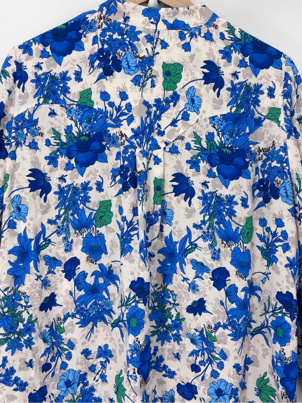 Zadig & Voltaire Twina crepe garden flowers Floral Button-Front Blouse Sz Med - Picture 7 of 13